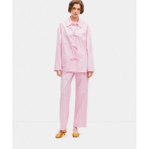Sleeper The Lyra Cotton-Poplin Pajama Set - Pink Stripes